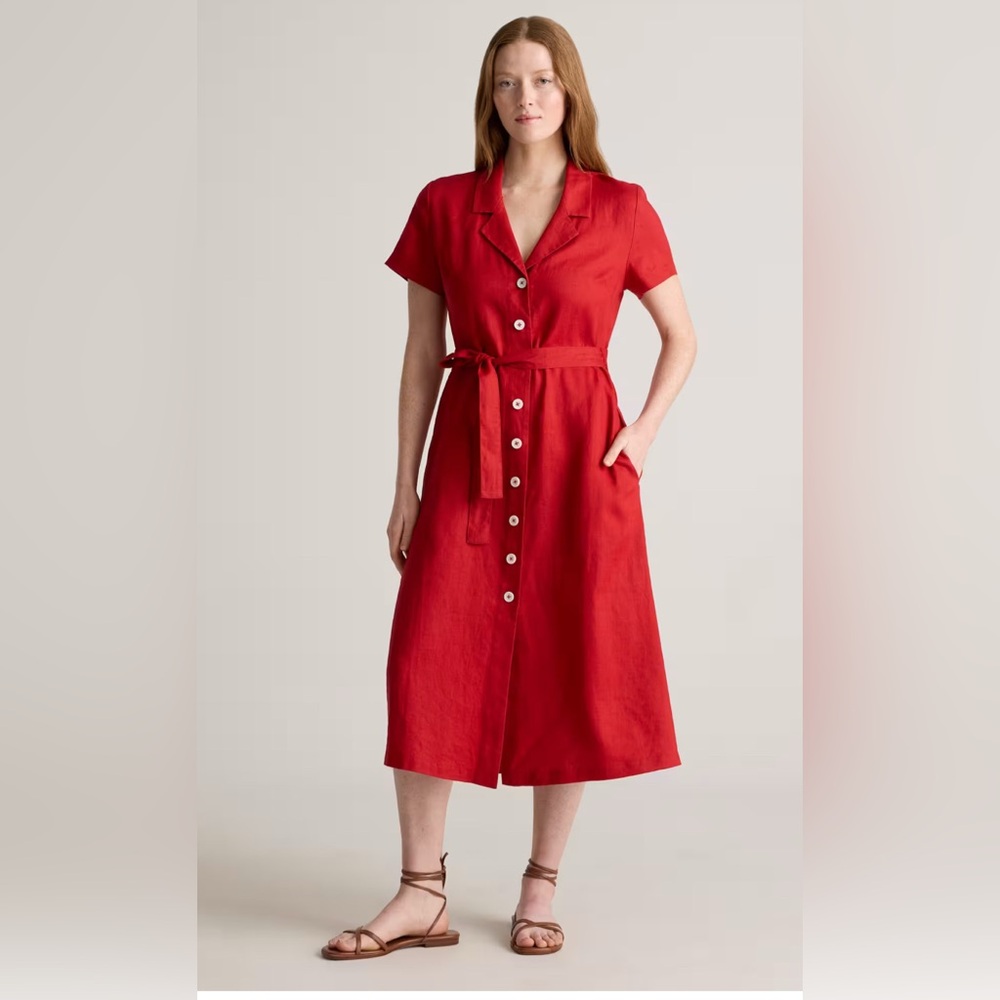 Quince Red Midi Dress